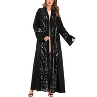 Wholesale Muslim Nida Kaftan Dress Mid East XL Plus Size Sequin Embroidery Ankle Length Turkey Arabic Abaya