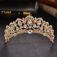 Wholesale Hot Greek Silver Gold Bridal Crown Sparkle Beaded Crystals Royal Wedding Crowns Crystal Veil Headband Hair Accessories Party Studio Tiaras