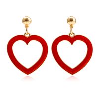 Wholesale Heart Earrings For Women Acrylic Jewelry Punk Summer Exquisite Cartoon Design Red Color Dangle Earrings Love Heart Statement Earring