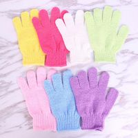 Wholesale Shower Bath Gloves Candy Color Exfoliating Wash Skin Spa Massage Scrub Body Scrubber Glove Highly Textured Surface Soft bathing gloves