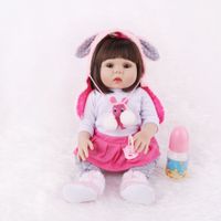 Wholesale Reborn Baby Doll Toy Full Silicone Body Realistic Baby Doll With Feeding Bottle Toddler Birthday Christmas Gifts