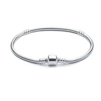 Wholesale 1pcs Drop Shipping Silver Plated Bracelets Women Snake Chain Charm Beads for pandora Bangle Bracelet Children Gift