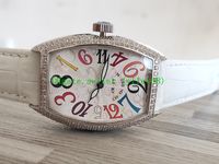 Wholesale luxury New mm Crazy Hours Automatic Gypsophila Diamond Dial Case women Watch Leather Strap High Quality women Watches M02