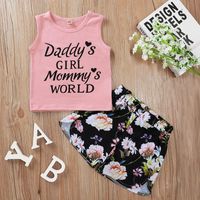 Wholesale Baby Girl Vest Clothing Set Daddy s Girl Mommy s World Letter Printed Vest Shorts Baby Girl Summer Costume Set