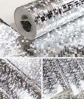 Wholesale New Mx cm Glitter Mirror Effect Mini mosaic Sparkle Light Reflect Gold Foil Wallpaper Silver Foil Wall Paper