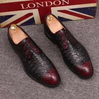 Wholesale 2019 New Men Business Oxford Genuine Leather Dress Shoes Brogue Lace Up Flats Male Casual Shoes Breathable Formal Dress