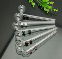 Wholesale Coloured Double fulcrum Long Bending Pot Glass Bongs Glass Smoking Pipe Water Pipes Oil Rig Glass Bowls Oil Burn