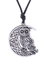Wholesale Vintage Supernatural Wicca Moon Star hollowed out Pendant Cute Owl Animal Necklace Irish Knot Viking Amulet Jewelry