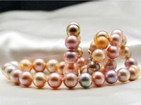 Wholesale Luxury jewelry collection mm mixed color very bright natural pearl circle send mother inch