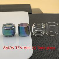 Wholesale SMOK TFV Mini V2 Tank Replacement Bulb Glass Tube fatboy ml Bubble Convex Normal ml Glass Clear Rainbow