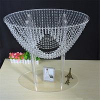 Wholesale Flowers Stents CM Tall Acrylic Flower Rack Crystal Wedding Table Road Leaf Wedding Centerpiece Event Party Decoration EEA1655