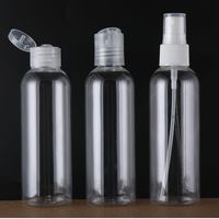 Wholesale 100ml Empty Plastic Bottle with Flip Spray Chiaki Cap Transparent Refillable Hand Sanitizer Bottle for Gel Packing Bottles