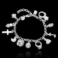 Wholesale Charms Bangle Bracelet for Women Cross Heart Beautifully Style Infinity Bracelets Charms Ale Infinity Sterling Silver Bracelets