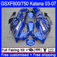 Wholesale GSXF For SUZUKI KATANA GSXF GSXF600 HM blue black frame GSX F GSXF750 Fairing