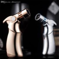 Wholesale New Arrival Creative Spray Butane Gas Lighters Extinguisher Type Refillable Metal Windproof Cigarette Lighter Torch Fire Barbecue Tools