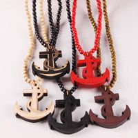 Wholesale Good Wood Hip Hop Necklaces for Men Women Cross Heart Animal Design Goodwood Dancer Pendant Necklace Wooden Beads Chain NYC Fashion Jewelry