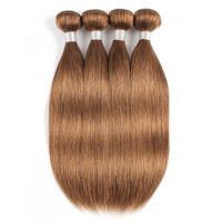 Wholesale Light Golden Brown Straight Human Hair Bundles Brazilian Virgin Hair Bundles Inch Remy Human Hair Extensions