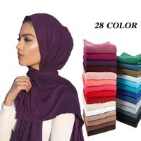 Wholesale 10pcs women muslim jersey hijab scarf foulard femme size plus hijabs Islamic shawls soild Modal headscarf for women