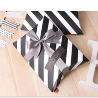 Wholesale Gift Boxes Wrap Black Stripe Small Package Creative Idea Candy Container High Grade Packing Pillow Carton Factory Direct Selling hj p1