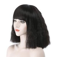 Wholesale New products exploded lovely European and American wigs Liu Hai black lady short curly rose net wig manufacturers spot