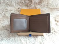 Wholesale Paris plaid style mens wallet fashion men purse special canvas multiple short small bifold wallet with box