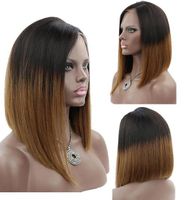 Promi Perucken Volle Spitzeperucke Bob Art 12inch Ombre 1b 30 Bob Peruckenschicht Gerade Brasilianische Menschenhaar Spitzefrontseiteperucke Freies