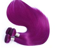 Wholesale 100 real human hair extension Indian remy hair weft g pc purple color machine doubt weaving
