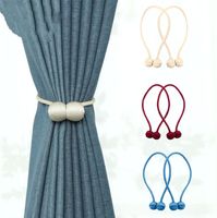 Wholesale Magnetic Curtain Ties Cowhells Magnet Fastens Curtain Strap Magnetic Curtains Buckle Window Screening Ball Clip Holder Curtain Hooks YP380