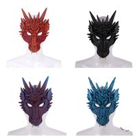 Wholesale Scary Masks Halloween Mardi Gras Party Masks PU Foaming D Full Face Men And Women Animal Dragon Mask Parties Supplies szE1