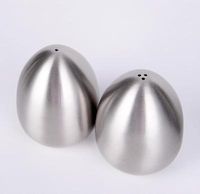 Wholesale Egg Shape Seasoning Pot Stainless Steel Spice Jar Salt And Pepper Shakers Portable Barbecue Picnic Tools EEA1412