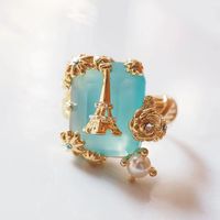 Wholesale 2020 Amybaby Luxury Enamel Glaze Paris Eiffel Tower Womens Tassels Drop Earrings Necklace Ring Bracelet Jewelry For Party