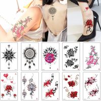 Temporaire Petite Fleur Autocollant De Tatouage Coloré Design Dessin Pour Garçons Filles Pied Bras Poignet Du Corps Henna Pivoines Equinox Lotus