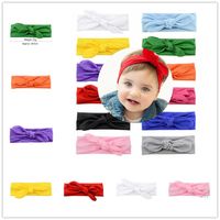 Wholesale Cheap Baby Headbands Colorful Children Hair Band Baby Tied Bow Knotted Head Band Solid Elastic Kids Headwear Boutique Newborn Turban WF228
