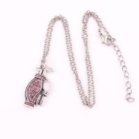 Wholesale HY165 New style Single Side Metal Sports Silver Crystal Golf Bag Penholder Holder Pendant Necklaces for Women