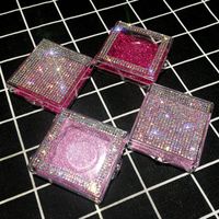 Wholesale NEW Diamond Boxes Eyelashes Packaging Box Lash Boxes Faux Mink Lashes Square Glitter Empty Case For Make Up