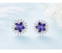 Wholesale Fashion European and American Flower Earrings Sterling Silver SWAROVSKI Crystal Pearl Stud Earrings