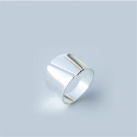 Wholesale Real Sterling Silver Jewelry New Wedding Band Wide15mm Statement Rings For Women Men Simple Irregular Ring