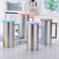 Wholesale 1 L Stainless Steel Water Jug Cold and Hot Water Bottle With Handle Korean Juice Drinks Cups Coffee Mug GGA2112