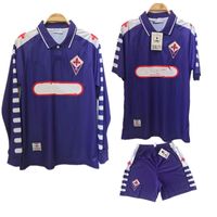 Wholesale 1998 Retro Fiorentina Long sleeve Soccer Jerseys BATISTUTA RUI COSTA Florence away Shirt Camisas de Futebol shorts