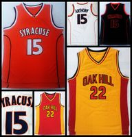 Wholesale Oak Hill High School Jersey Carmelo Anthony Syracuse College Basketball Jersey Mens Stitched Orange White Yellow