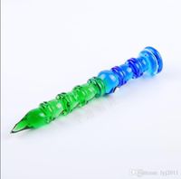 Wholesale Blue and green bamboo slug pen glass Glass bongs Oil Burner Glass Water Pipe Oil Rigs Smoking Rigs