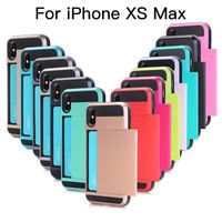 Wholesale for iPhone X XR XS Max Plus and Samsung Galaxy Note S9 S8 Plus Slide Cover Card Slot TPU PC Case