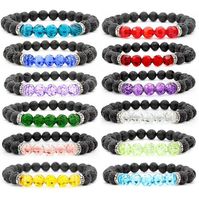 Wholesale Natural Black Lava Stone Crystal beads Bracelet DIY Aromatherapy Essential Oil Diffuser Bracelet For Women