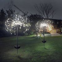 Wholesale 90 LED solar light function modes dandelion solar lawn lamps grass fireworks lamp outdoor waterproof solar garden patio light