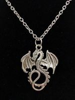 Wholesale HOT Antique Silver Flying Dragon Pterosaur Pendants Necklaces Charm Fashion Women Jewelry Holiday Charms Jewelry Gift