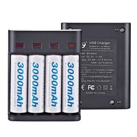 Wholesale 4 Slots LED Battery Charger Smart Rechargeable Battery Chargers efficient V For AA AAA Ni MH Ni Cd Rechargeable Battery