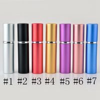 Wholesale Perfume Bottle ml Aluminium Anodized Compact Perfume Aftershave Atomiser Atomizer Fragrance Glass Scent Bottle Mixed Color EEA840