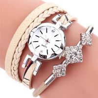 Wholesale NEW Women Simpe Wrap Crystal Bracelet Watches Twine Analog Quartz Wrist Watches Colors for Choose Watch Accessories