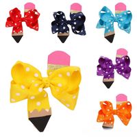 1PC Mixed Color Chevron Design Bowknot Hair Clip Accessories For Kid Girl 7.5cm
