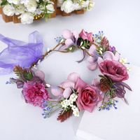Wholesale bridal Wreaths Decorative Flowers wedding decoration headdress children s romantic Simulation Flowers Headband Hair Accessories pcsT2I5613